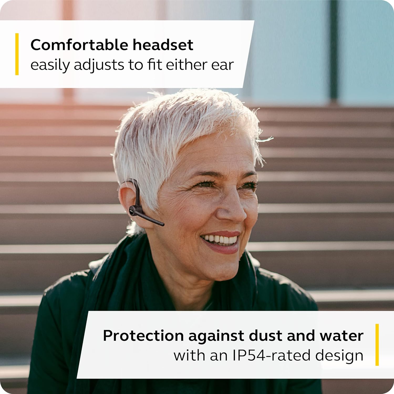 Jabra Talk 65 Premium Bluetooth Mono Headset With 2 Built-In Noise Cancelling Microphones (Black)