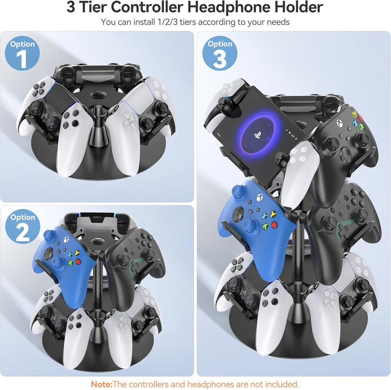 OIVO Controller & Headset Stand 3 Tiers (Black) (IV-P5425-3T)