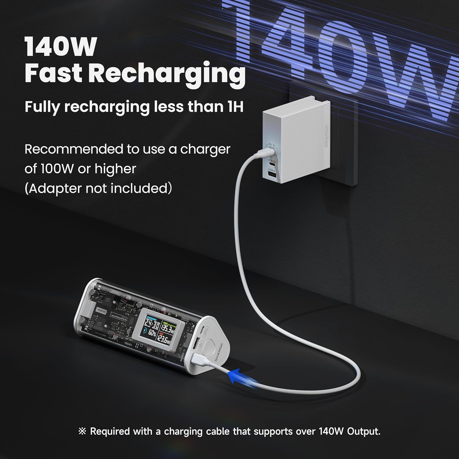 Shargeek 170 Power Bank 24000mAh 170W (White) (SP170)