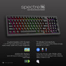 Tecware Spectre 96 RGB Tri-Mode 96-Key Gasket Mounted Mechanical Keyboard with Customizable LCD Display & Volume Knob (Black)