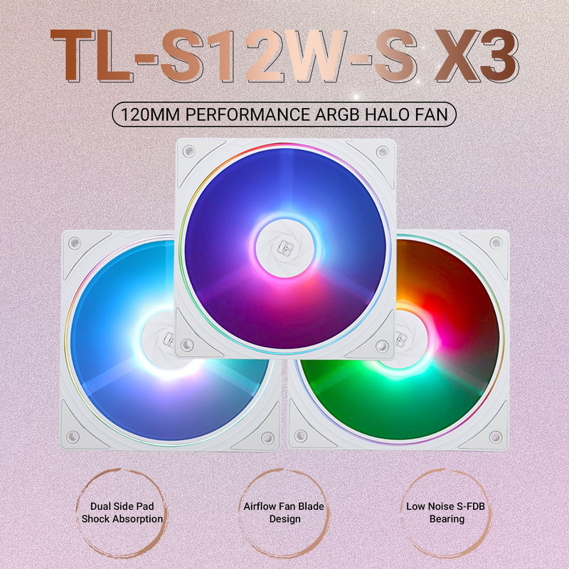Thermalright TL-S12-S Silent 120mm PWM Hybrid ARGB Effect Case Fan