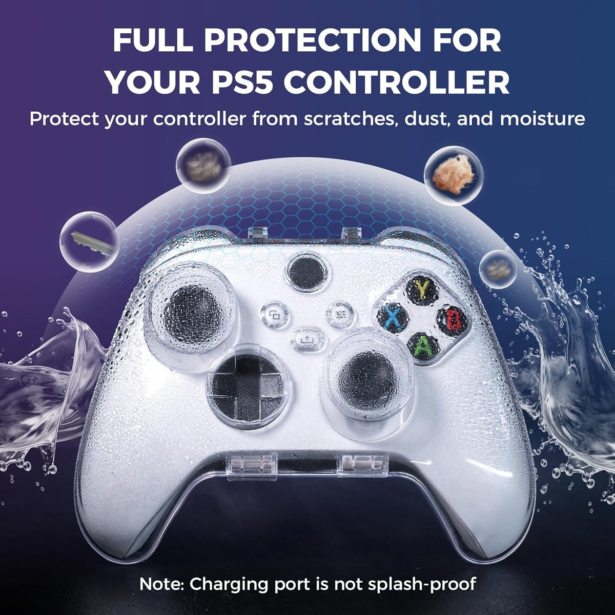 IINE Protective Case for Xbox Series S/X Controller (Transparent) (L1009)