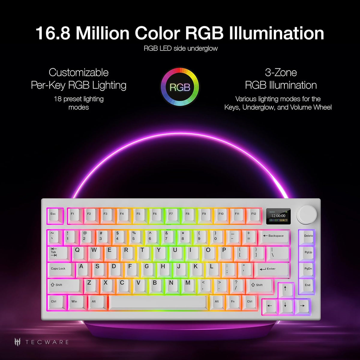 Tecware Spectre 75 RGB Tri-Mode 81-Key Gasket Mounted Mechanical Keyboard