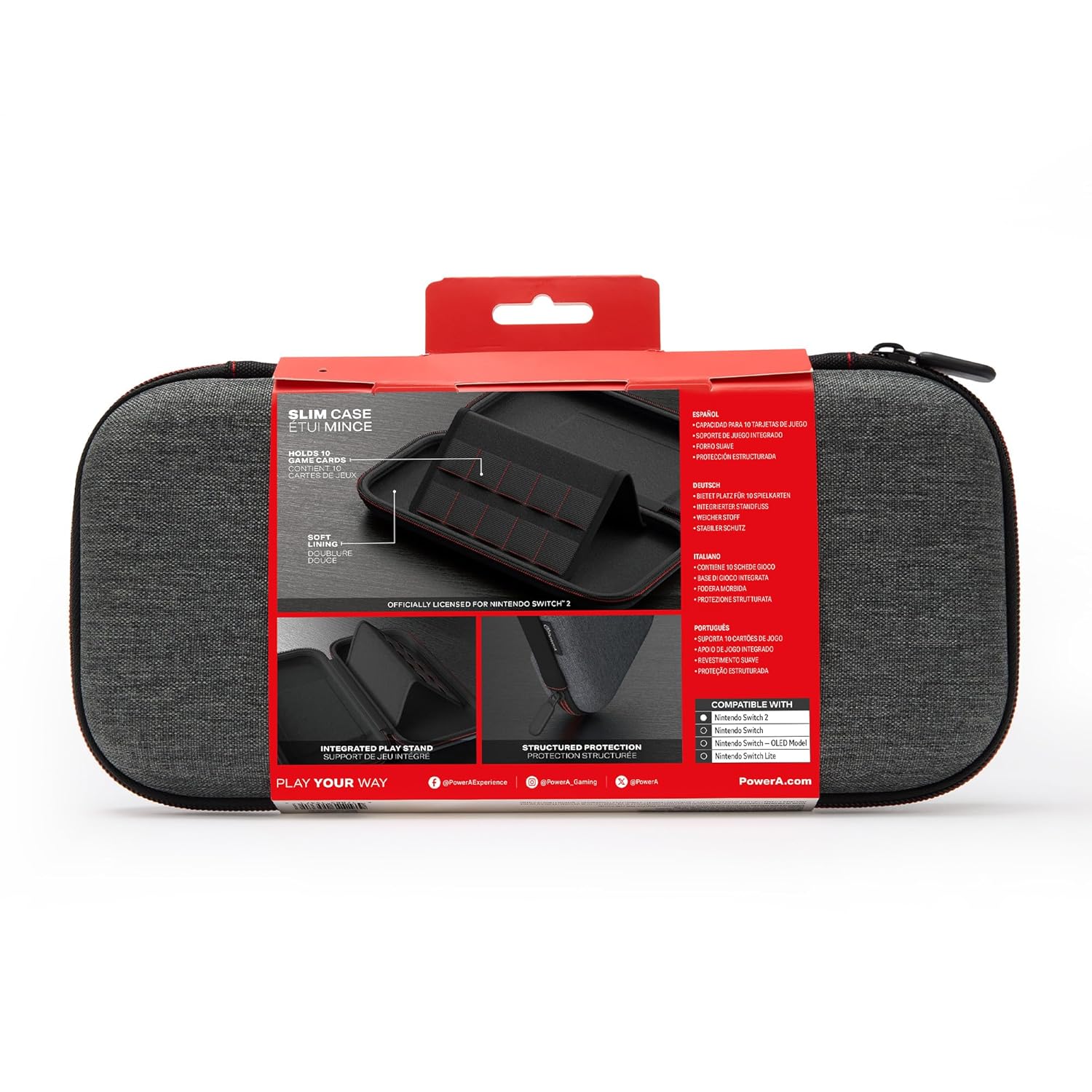 PowerA Slim Case for Nintendo Switch 2 (Dark Heather Grey)