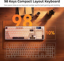 Redragon Aria Pro K527WGL Tri-Mode Ultra-Quiet Membrane RGB Keyboard with LCD Display & Knob Control
