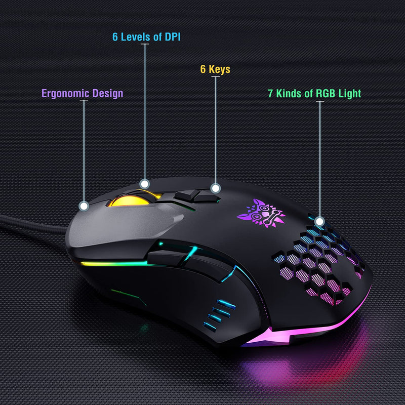 Onikuma G21 + CW902 RGB Wired Mechanical Keyboard Mouse Set 