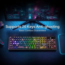 Redragon RM104 Pro Volcano Tri-Mode 104-Key Wireless RGB Membrane Mechanical Gaming Keyboard
