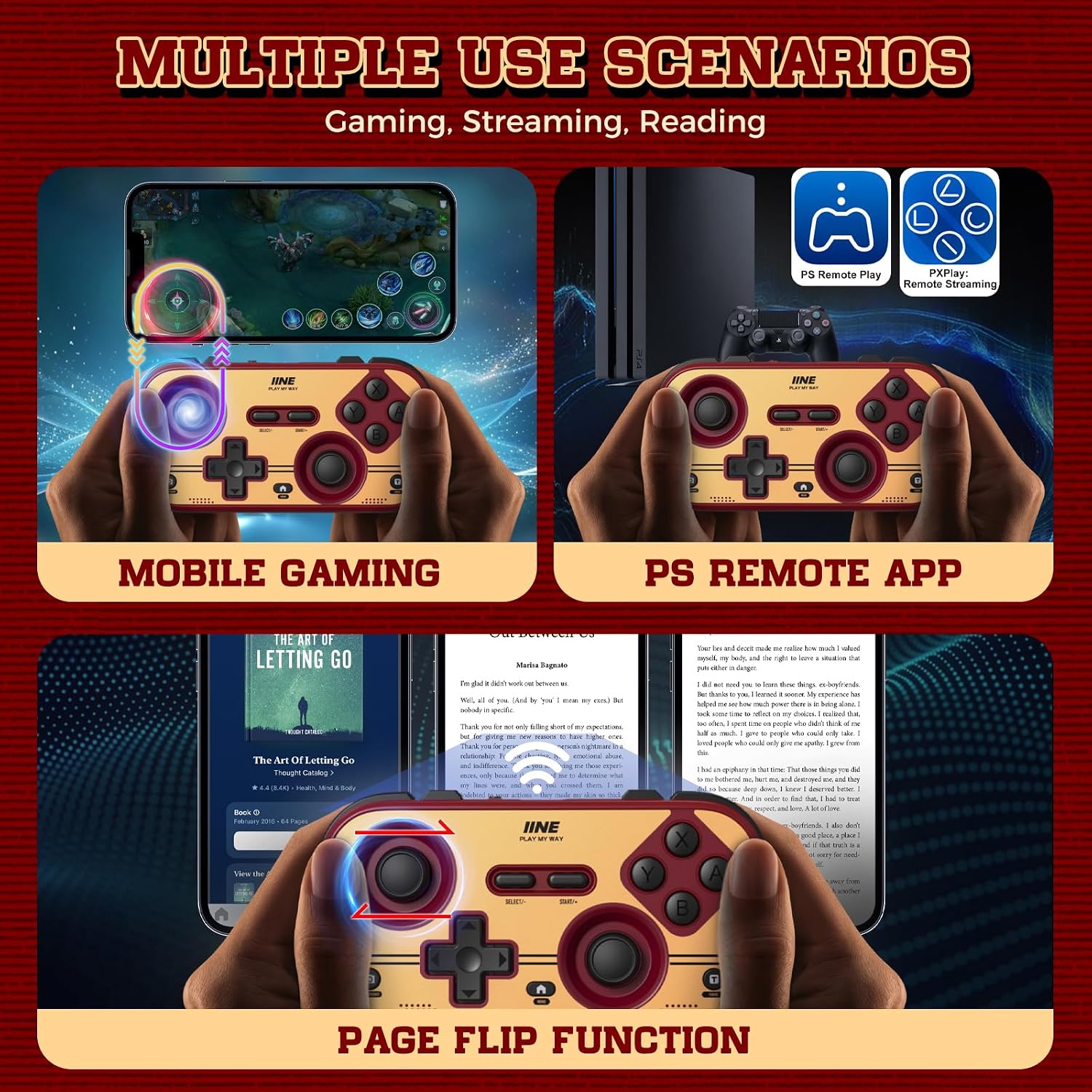 IINE Palm-Sized Retro Chronos Controller for Nintendo Switch / Nintendo Switch 2 (Red) (L1241)