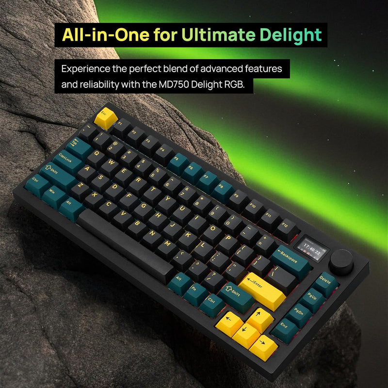 Barocco Mistel MD750 Delight Tri-Mode RGB Hot-Swappable Mechanical Keyboard Devil Green (Brown Switch)