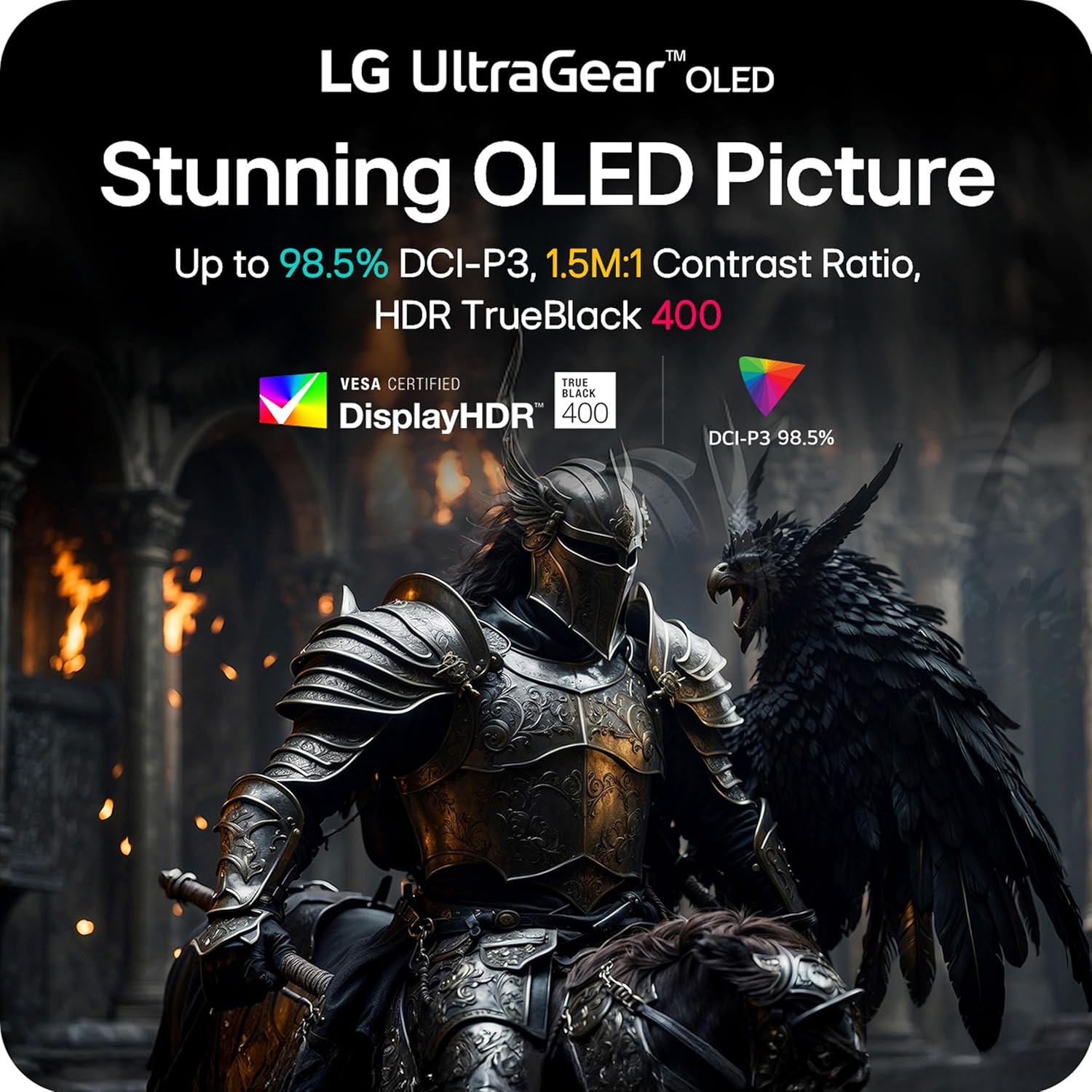LG UltraGear 27GX704A-B 27" OLED (2560x1440) QHD 240Hz 0.03MS GTG Gaming Monitor with Tilt, Height, Swivel & Pivot Adjustment