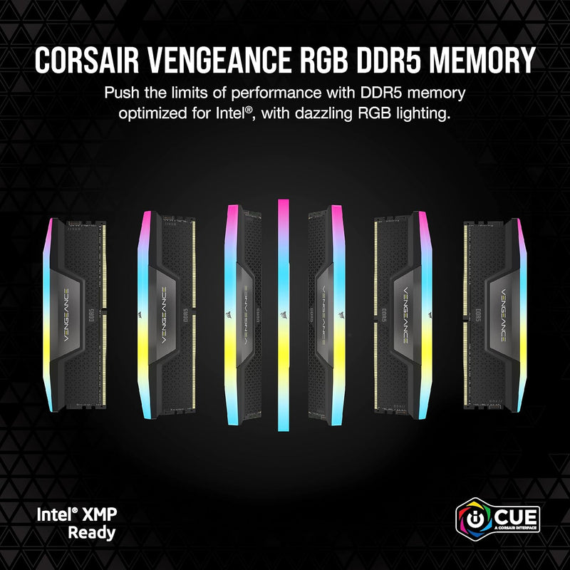 Corsair Vengeance 64GB (2X32GB) DDR5 DRAM 5600MHZ CL36 Memory Kit (Black) (CMH64GX5M2B5600C36)