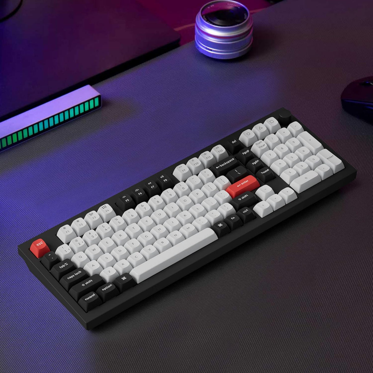 Keychron Q5 HE QMK 96% Fully Assembled Knob RGB Backlight Hot-Swappable Wireless Magnetic Switch Keyboard - Carbon Black (Gateron Double-Rail Magnetic Nebula Switch) (Q5H-M1)