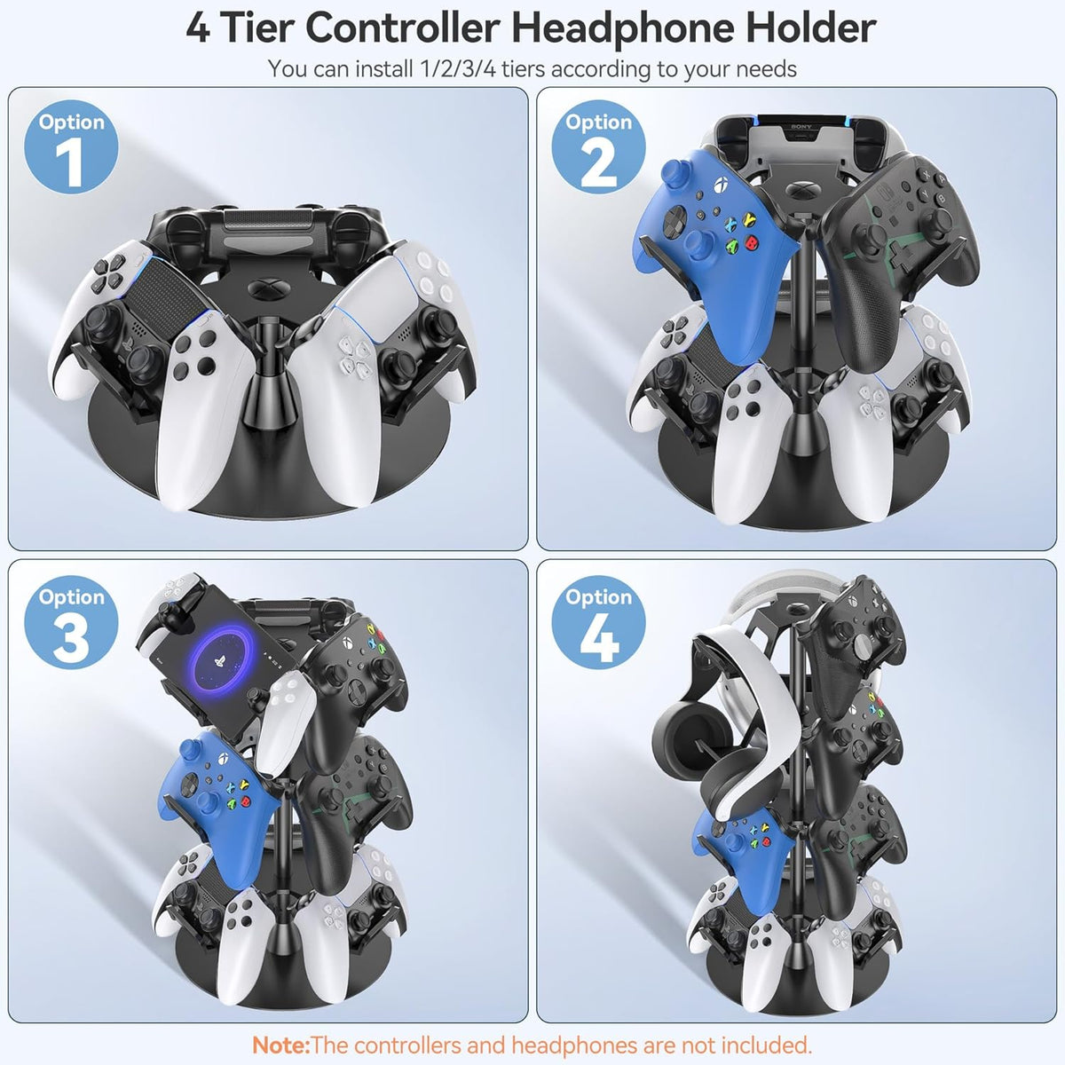 OIVO Controller & Headset Stand 4 Tiers (Black) (IV-P5425-4T)