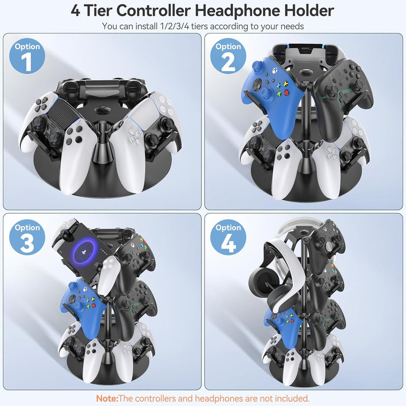 OIVO Controller & Headset Stand 4 Tiers (Black) (IV-P5425-4T)