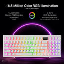 Tecware Spectre 96 RGB Tri-Mode 96-Key Gasket Mounted Mechanical Keyboard with Customizable LCD Display & Volume Knob (White)