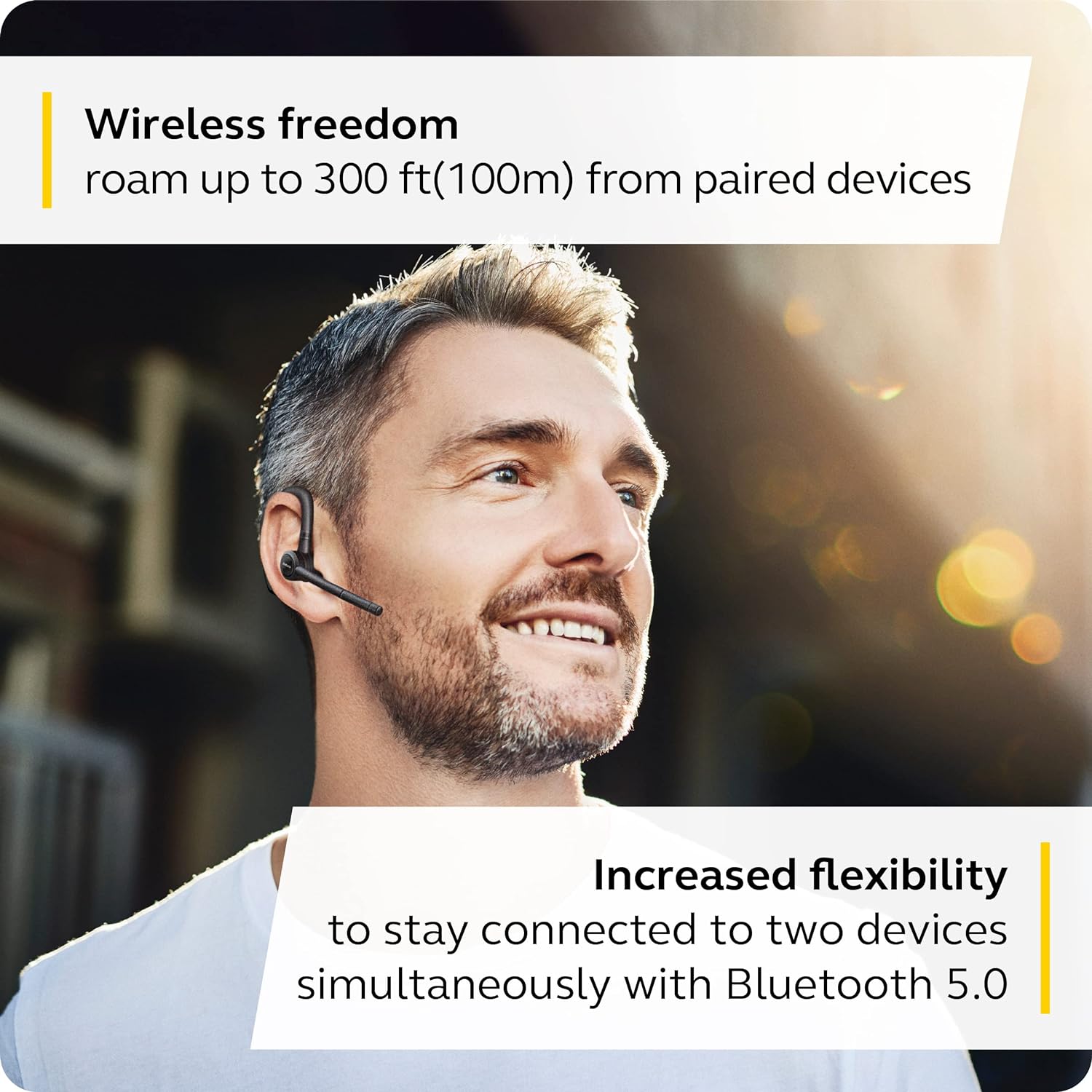 Jabra Talk 65 Premium Bluetooth Mono Headset With 2 Built-In Noise Cancelling Microphones (Black)
