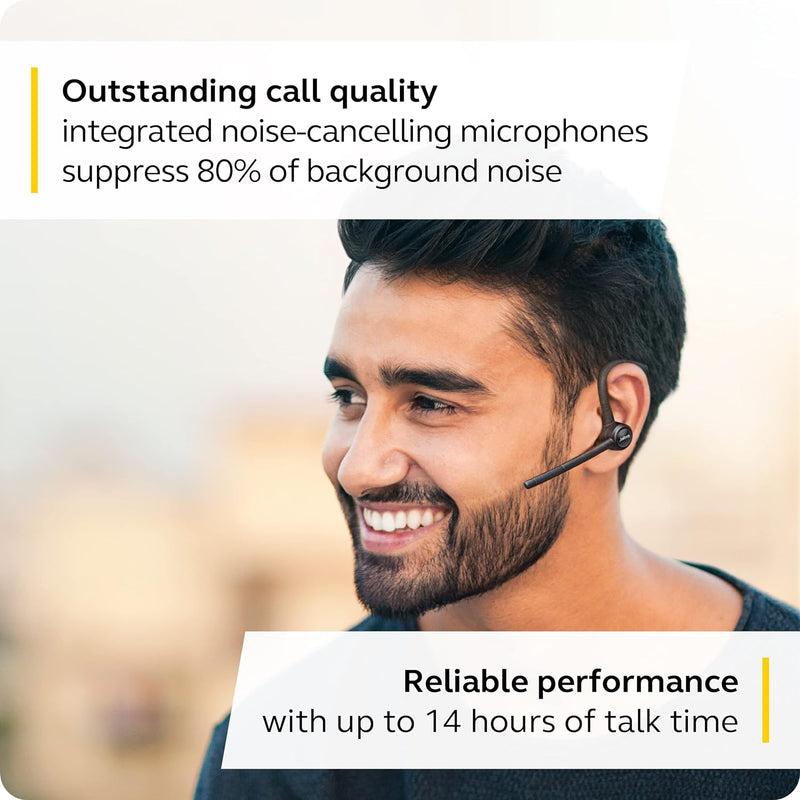 Jabra Talk 65 Premium Bluetooth Mono Headset With 2 Built-In Noise Cancelling Microphones (Black)