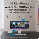 LG UltraFine 40U990A-W 5K2K 40" WUHD (5120x2160) 120Hz 5ms GtG Nano IPS Gaming Monitor with Thunderbolt 5 PD 96W and Height, Tilt & Swivel Adjustment (White)