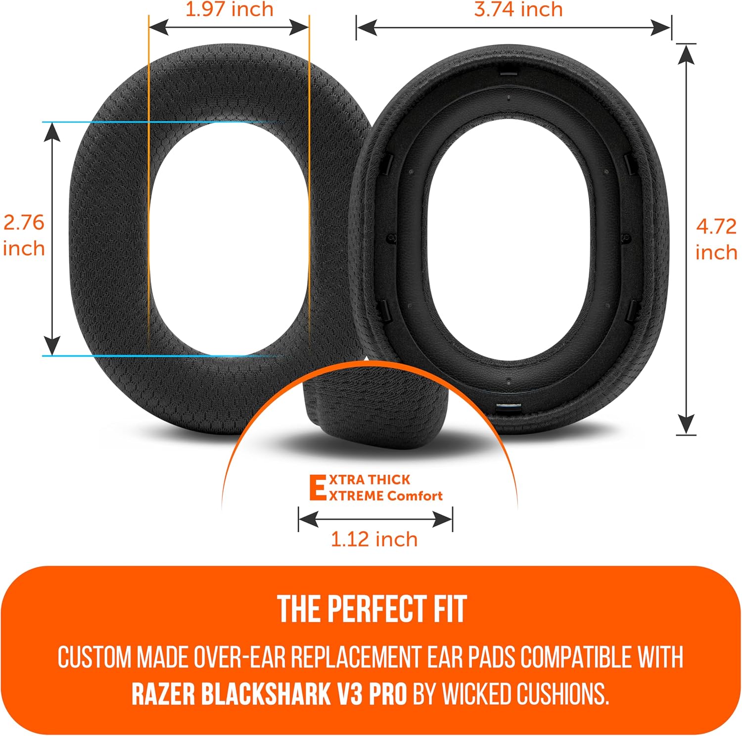 Wicked Cushions Razer Blackshark V3 Pro Earpads - WC FreeZe Cooling Gel