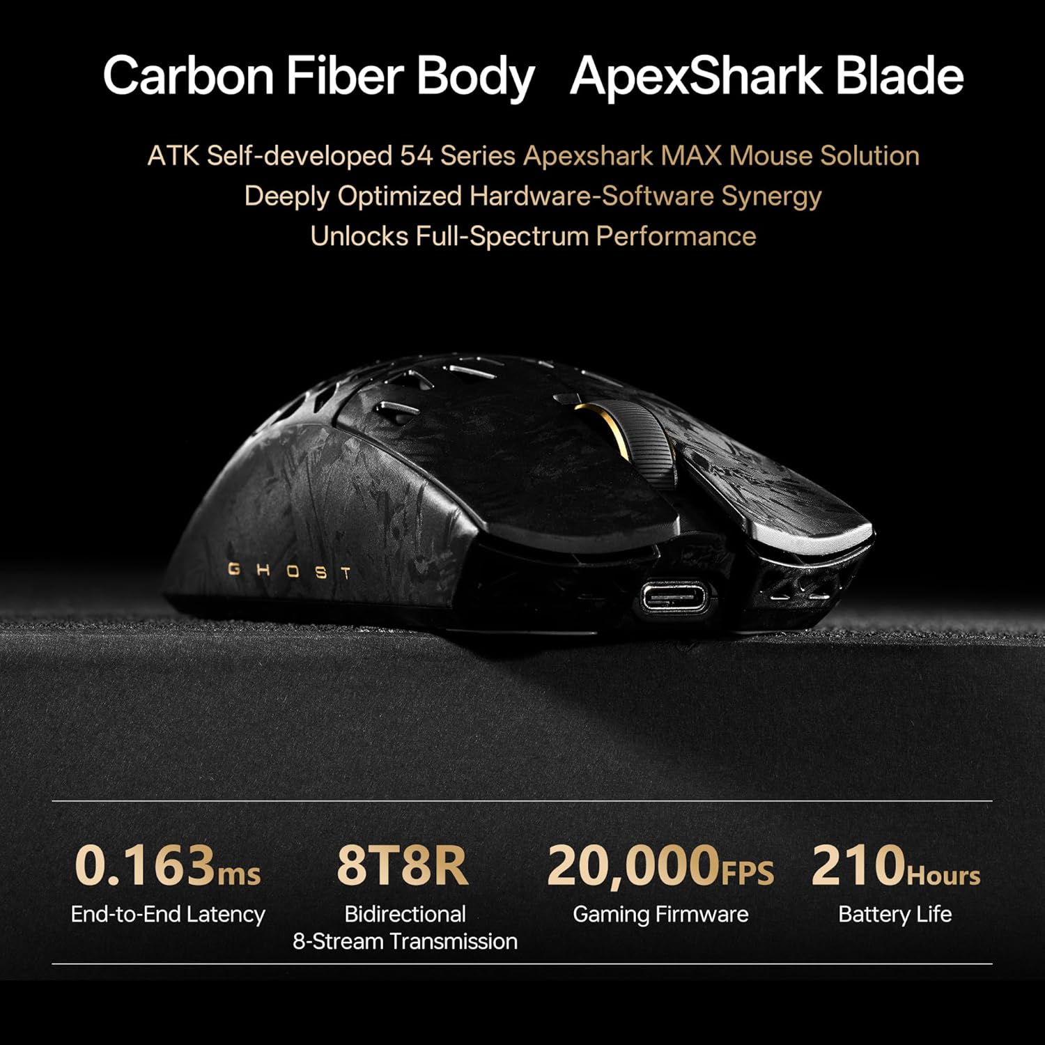 ATK Blazing Sky Ghost Extreme Series CarbonFiber Skeleton Gaming Mouse