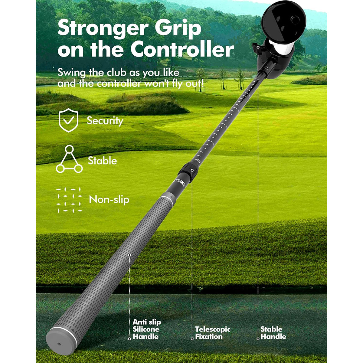 Dobe Golf Club Attachment for Meta Quest 2 / Meta Quest 3 / Meta Quest 3S / Pro Controller TY-3881S