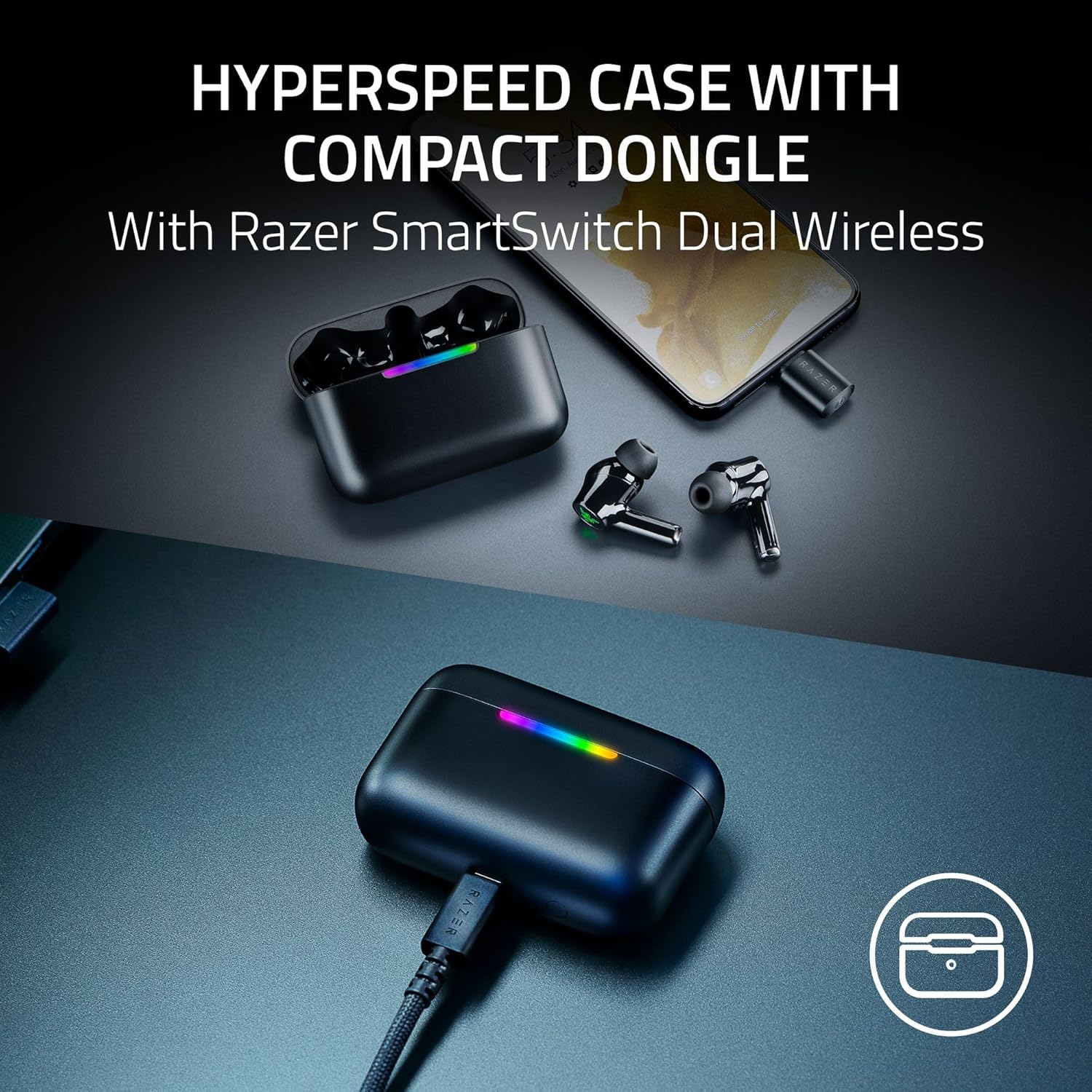 Razer Hammerhead V3 HyperSpeed Wireless Multi-Platform ANC Gaming Earb