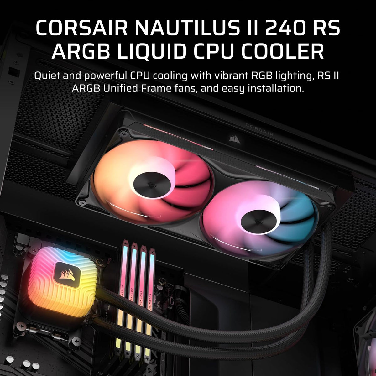 Corsair Nautilus II 240 RS ARGB Performance LCD 240mm Liquid CPU Cooler