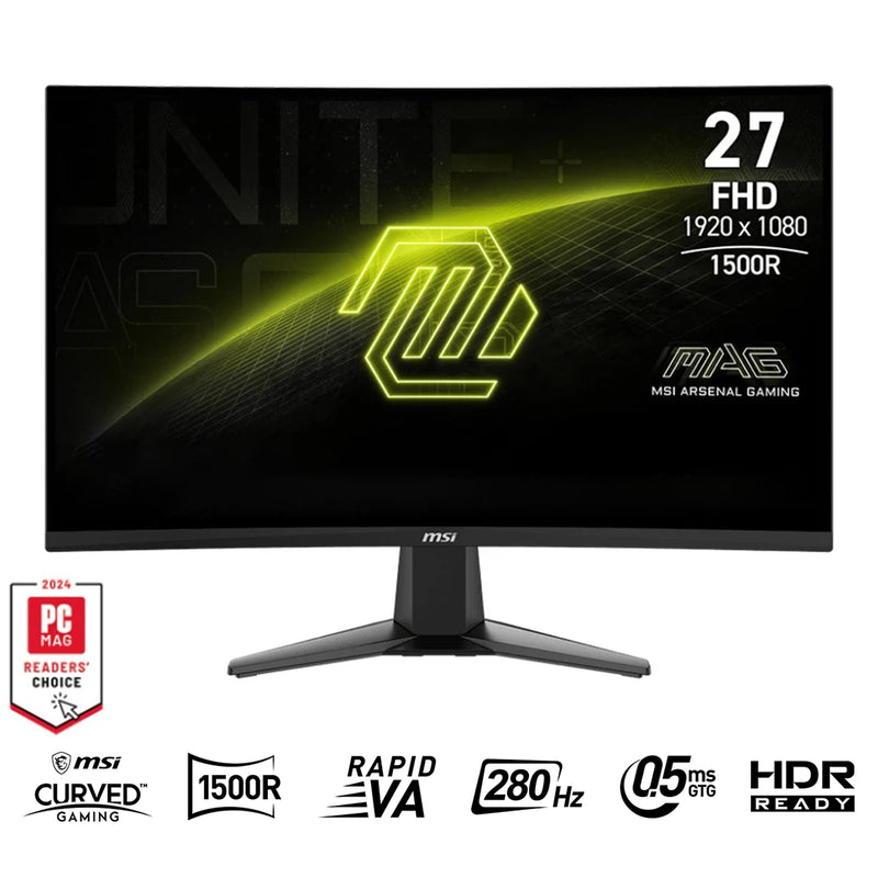 MSI MAG 276CXF 27" FHD (1920x1080) 280Hz 0.5ms (GtG) Rapid VA Curved Gaming Monitor