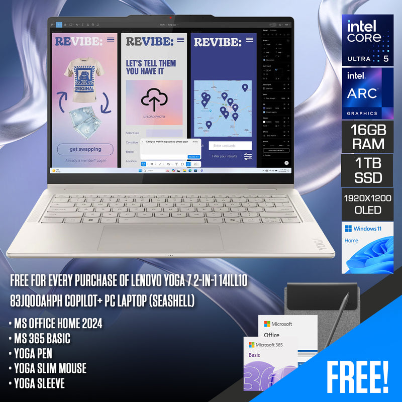 Lenovo Yoga 7 2-in-1 14ILL10 83JQ00AGPH Copilot+ PC Laptop (Seashell) | DataBlitz