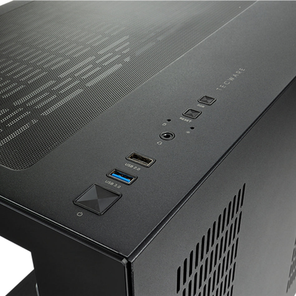 Tecware VX90M MATX Dual Tempered Glass Panoramic PC Case | DataBlitz
