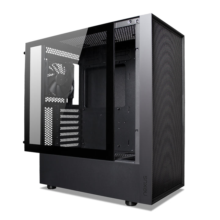 Tecware Nexus Air TG High Airflow Mid-Tower ATX PC Case With 4x120mm Fans (Black) | DataBlitz