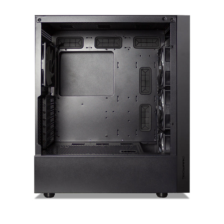 Tecware Forge S TG High Airflow PC Case With 4X Omni P12 ARGB Fans + Hub (Black) | DataBlitz