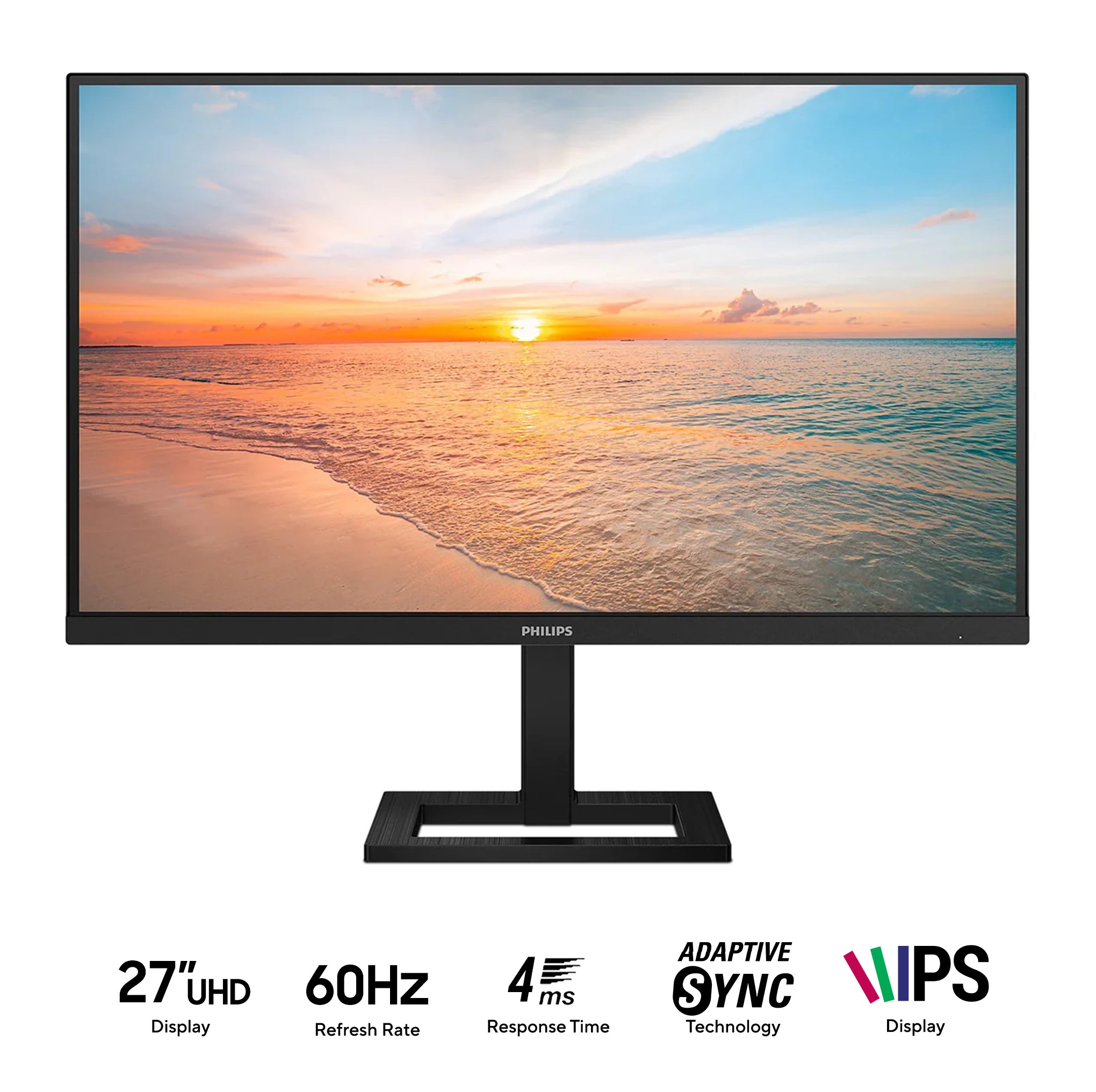 Philips 27E1N1900AE/71 27" UHD (3840x2160) 60Hz 4ms GTG IPS Monitor with Tilt & Height Adjustment (Black)