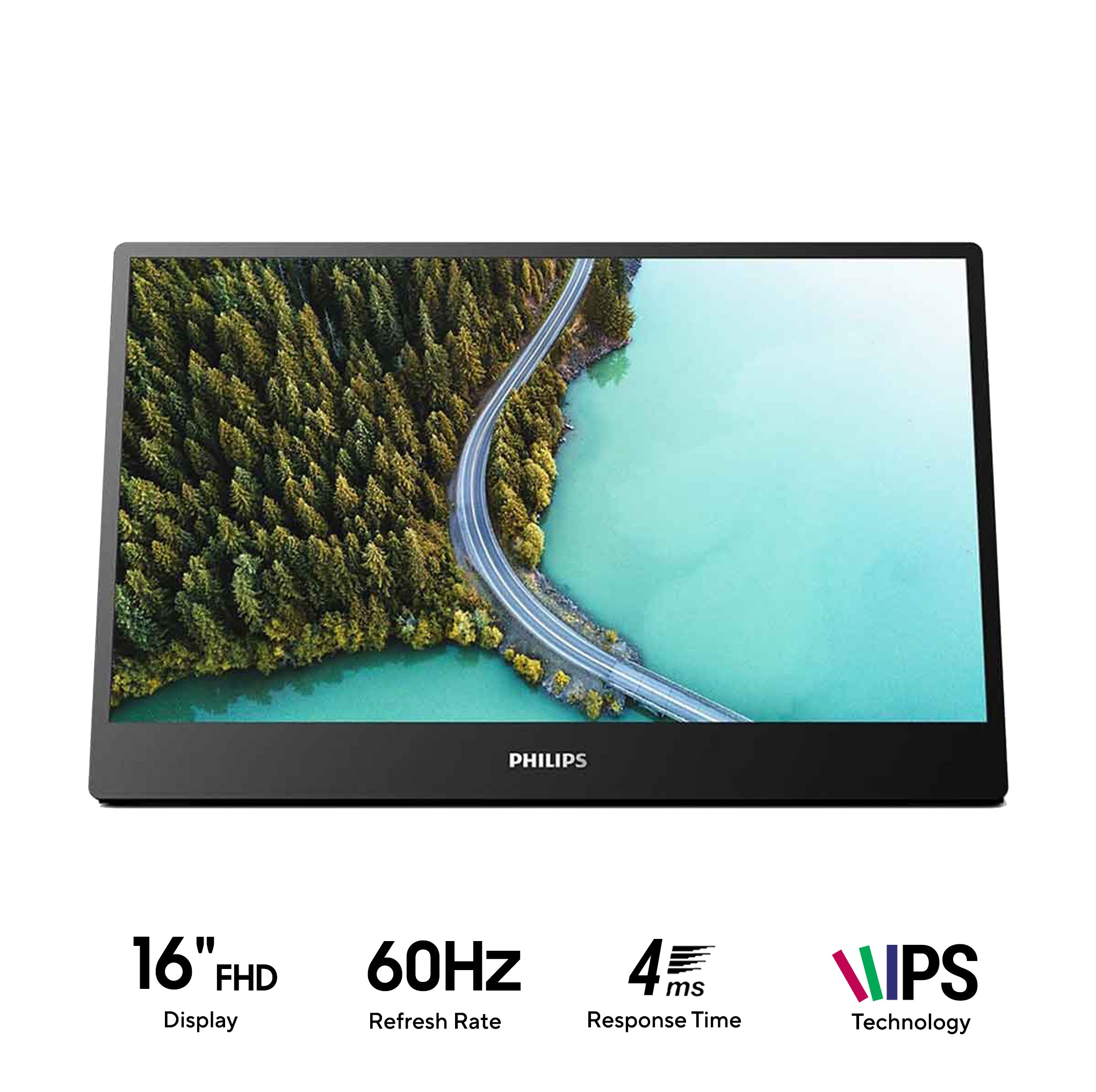 Philips 16B1P3320/71 16" FHD (1920x1080) 60Hz 4ms GTG IPS Portable Monitor with Tilt Adjustment