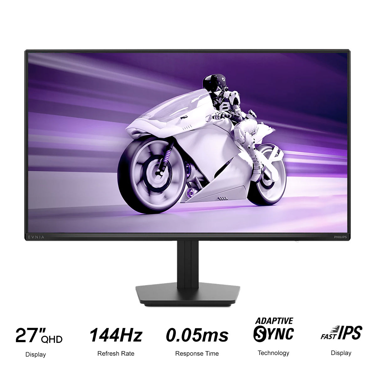 Philips Evnia 2000 Series 27M2N2500NF/71 27" QHD (2560x1440) 144Hz 0.5ms Smart MBR Fast IPS Gaming Monitor with Tilt Adjustment (Charcoal)
