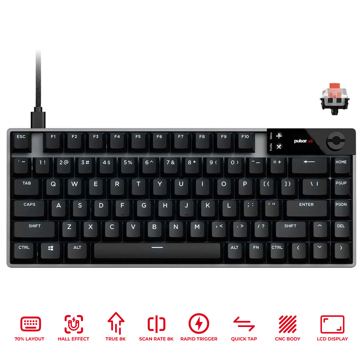 Pulsar eS HE 70 Ultrafast Hall Effect Gaming Keyboard (Black) (ES70HE01B)