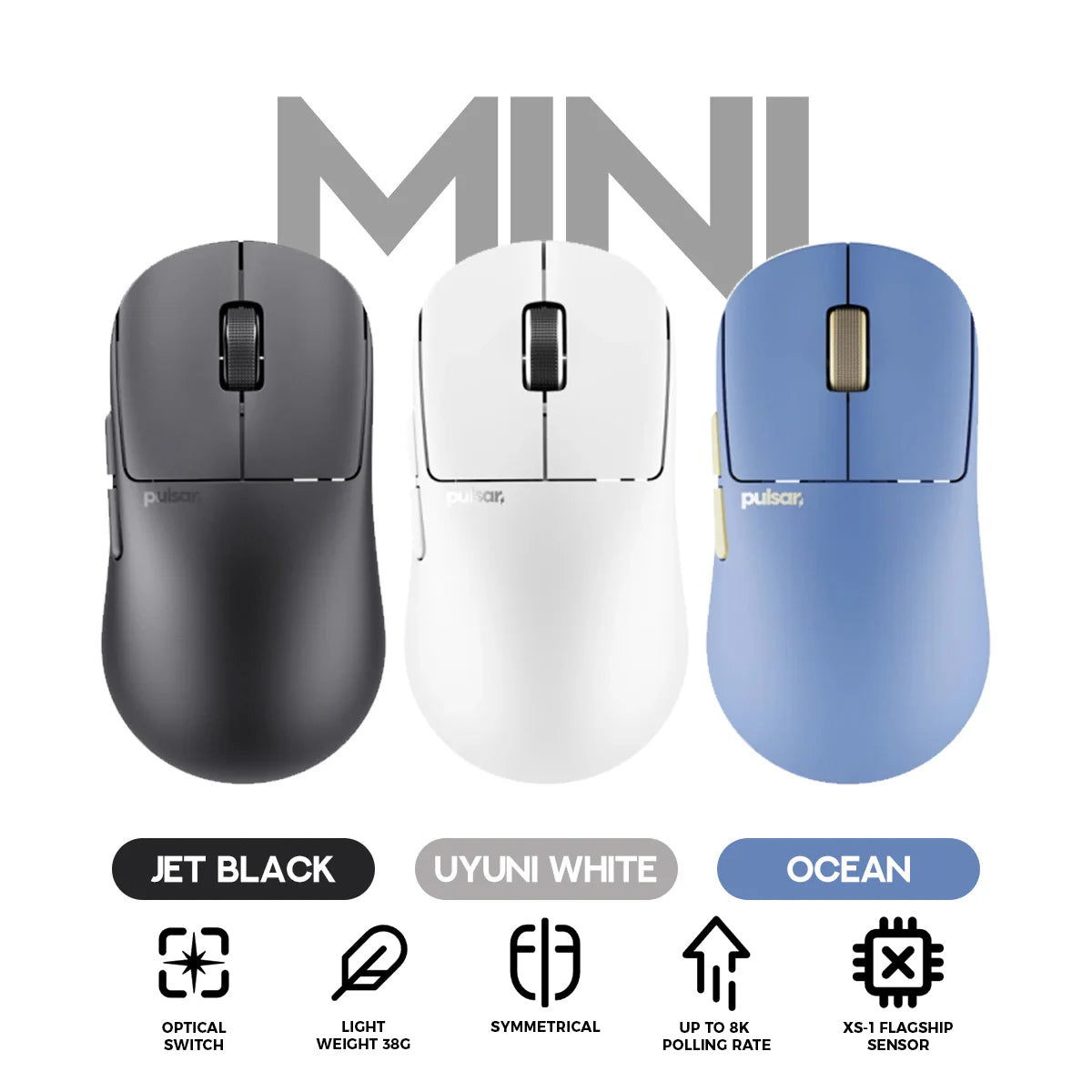 Pulsar X2N CrazyLight 8K Polling Rate eSports Gaming Mouse Size 1