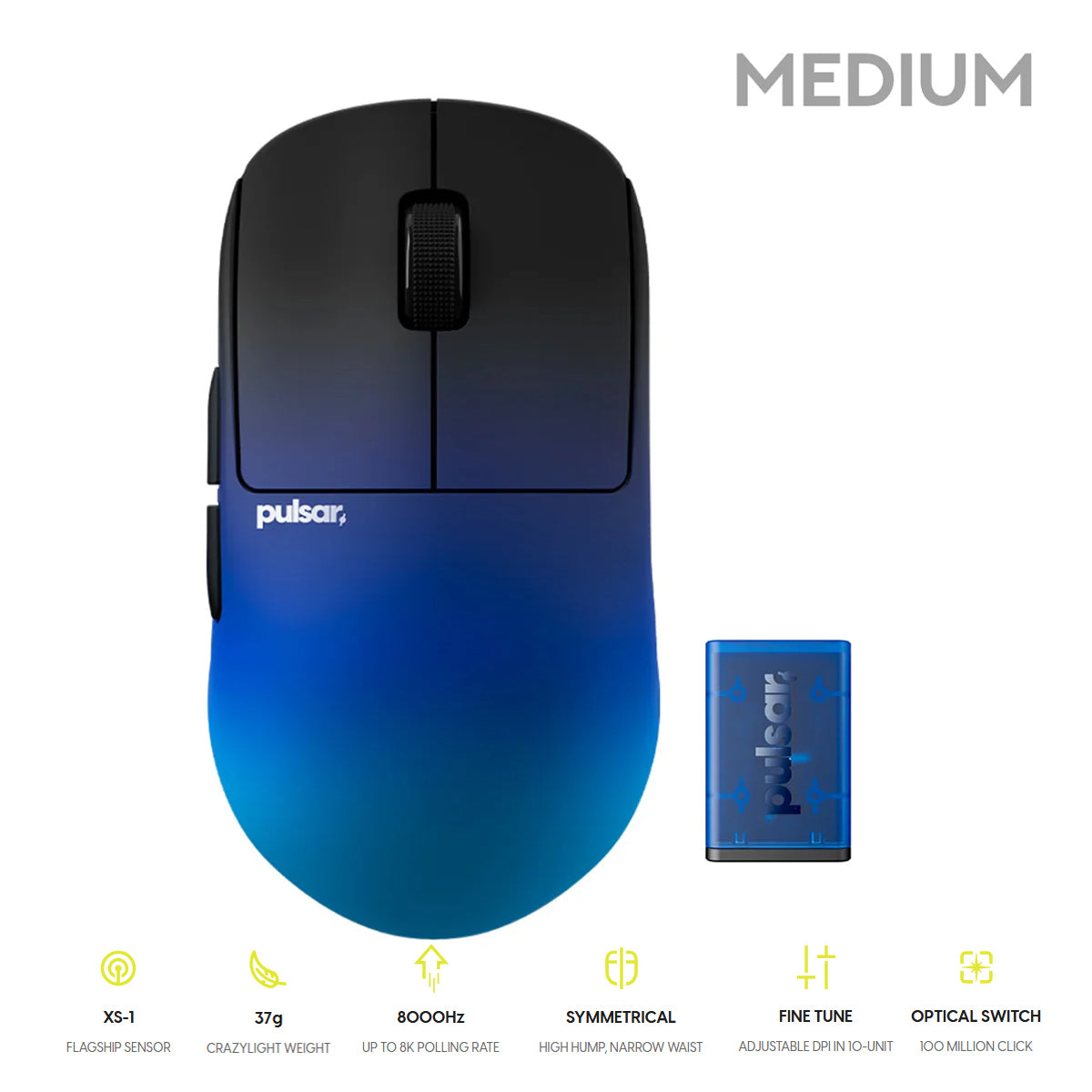 Pulsar X2H CrazyLight BadSeed Tech Edition 8K Polling Rate Gaming Mouse Medium (PX2HCL220)