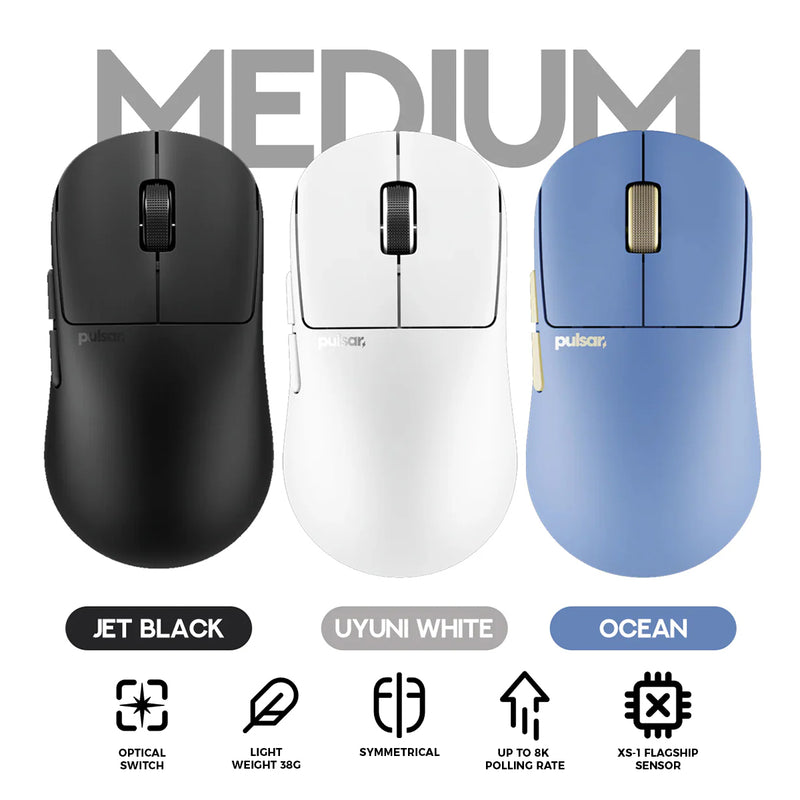 Pulsar X2N CrazyLight 8K Polling Rate eSports Gaming Mouse Size 2 (Jet