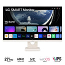 LG 27SR50F-W 27" FHD (1920x1080) IPS 60Hz 14ms (TYP) Tilt Smart Monitor with WebOS