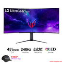 LG 45GR95QE-B 45”  Ultragear OLED WQHD 240HZ 0.03MS GTG Curved Gaming Monitor