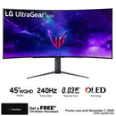 LG 45GR95QE-B 45”  Ultragear OLED WQHD 240HZ 0.03MS GTG Curved Gaming Monitor