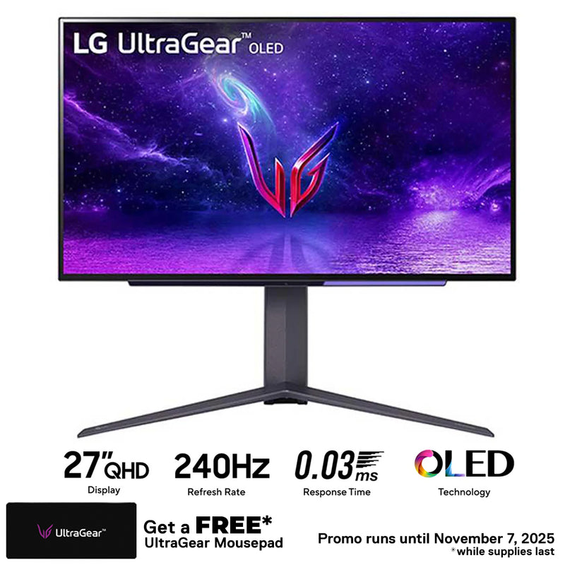 LG 27GR95QE-B 27” Ultragear OLED QHD 240HZ Gaming Monitor
