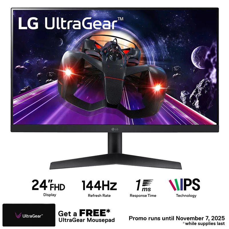 LG 24GN60R-B 24'' Ultragear FHD IPS 1MS 144HZ HDR Monitor With Freesync
