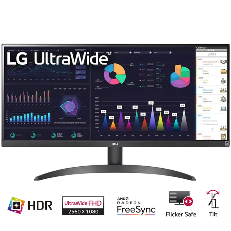 LG 29WQ500-B 29” Ultrawide FHD 100Hz 5ms GTG HDR10 IPS Monitor With AMD FreeSync