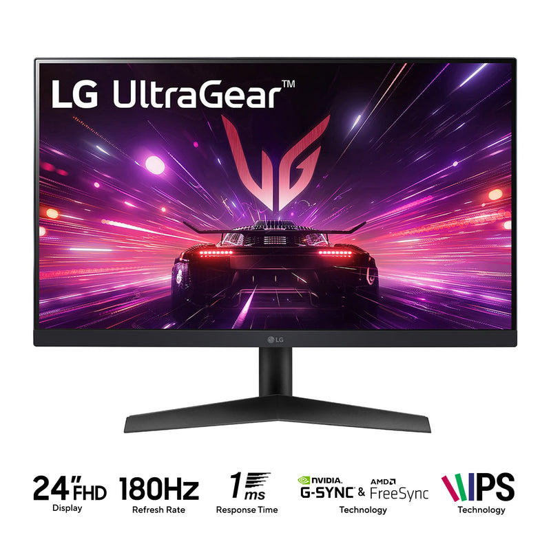 LG 24GS60F-B 24" Ultragear FHD (1920x1080) HDR 180Hz 1ms GTG IPS Freesync G-Sync Compatible Gaming Monitor