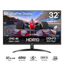 LG UltraFine 32UR500K-B 32" 4K UHD (3840x2160) 60Hz 4ms GTG VA HDR10 Monitor with Built-In Speakers & Tilt Adjustment
