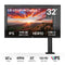 LG 32UN880K-B 31.5" 4K UHD (3840x2160) 60Hz 5ms GTG Ergo IPS USB-C Monitor With C-Clamp, Tilt, Height, Swivel, Pivot Adjustment