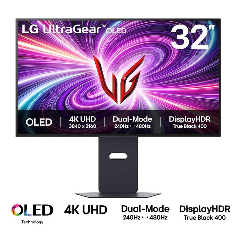 LG UltraGear OLED 32GS95UV-B 32" 4K UHD (3840x2160) Dual-Mode (4K 240Hz/FHD 480Hz) 0.03ms GTG DisplayHDR True