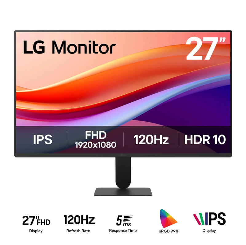 LG 27U411A-B 27" FHD (1920x1080) 120Hz 5ms GTG IPS Monitor With Tilt Adjustment